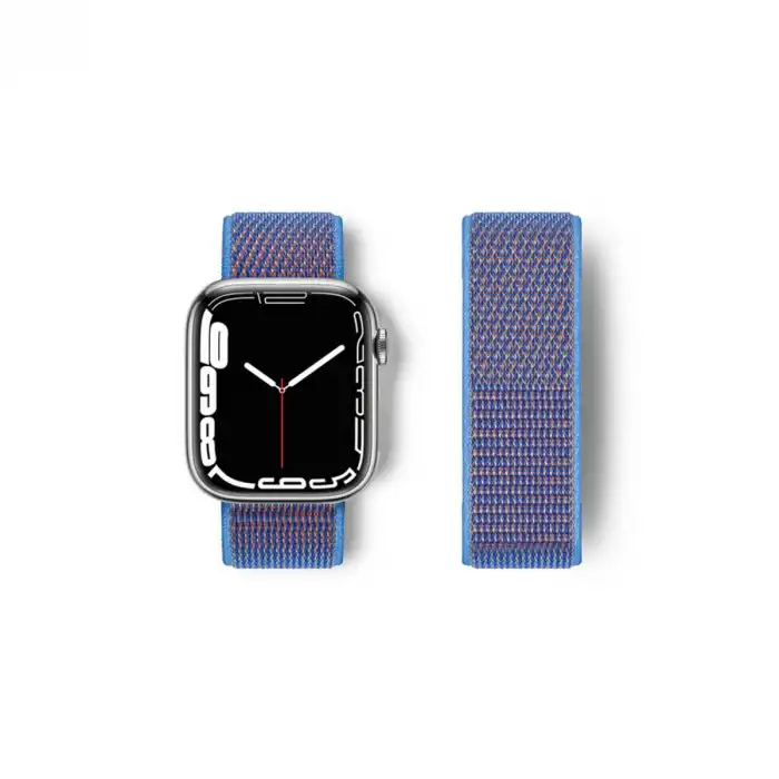 Apple Watch 42mm Hasırlı Cırtcırtlı Kordon - Mor