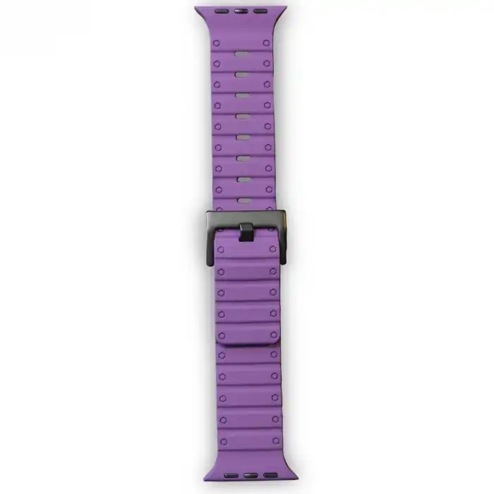 Apple Watch 42mm Magnus Mıknatıslı Silikon Kordon (saat Değildir) - Mor