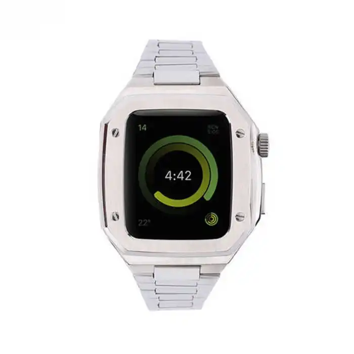 Apple Watch 44mm Metal Petek Kasalı Kordon (saat Değildir) - Gümüş