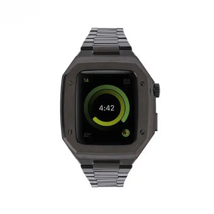 Apple Watch 44mm Metal Petek Kasalı Kordon (saat Değildir) - Siyah