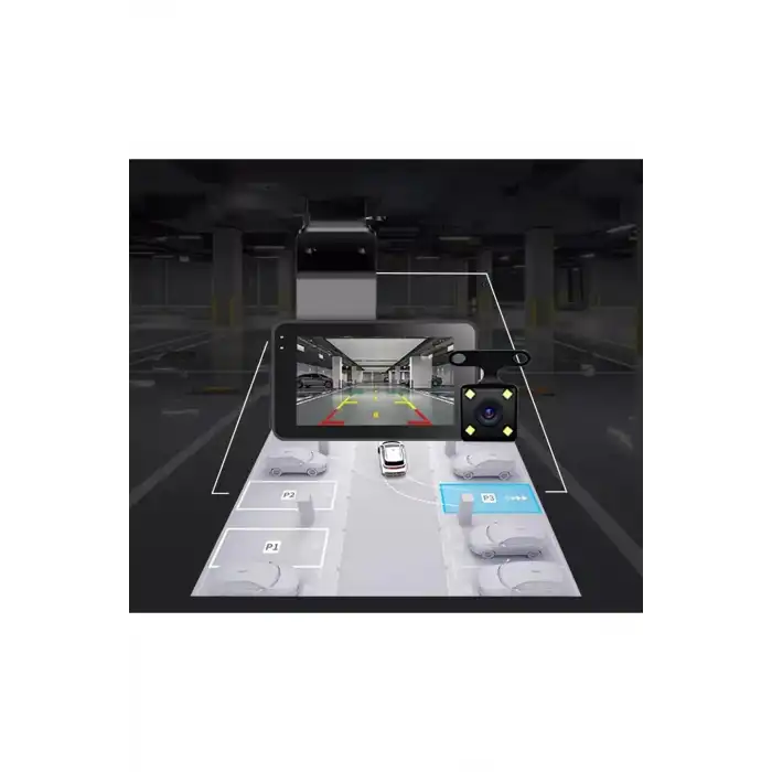 Araç İçi Kamera Wifi Özellikli Ekranlı Ön Ve Geri Görüş Kameralı Mikrofonlu 3 İnç Hd