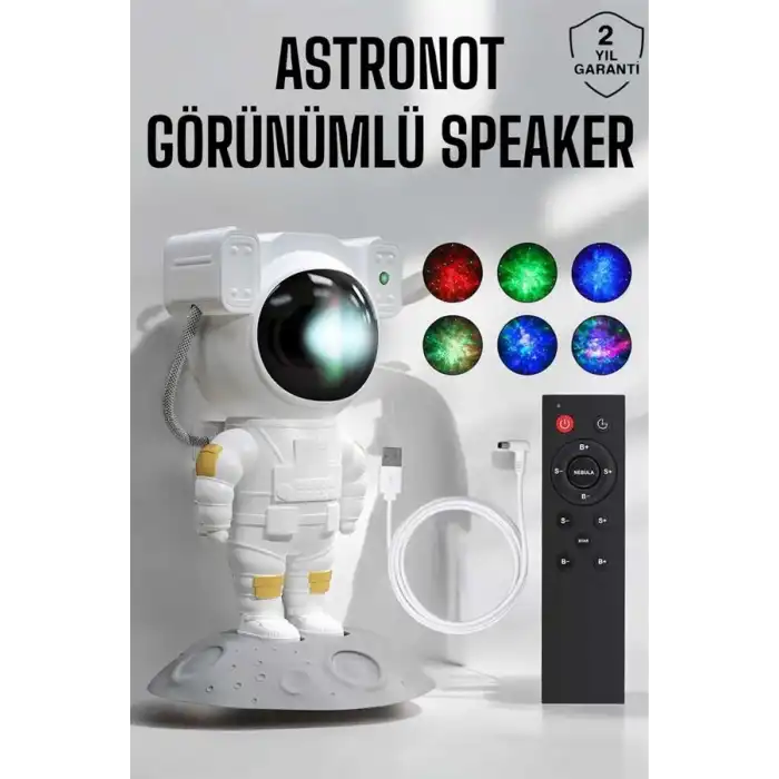 Astronot Görünümlü Projeksiyon Speaker Taşınabilir