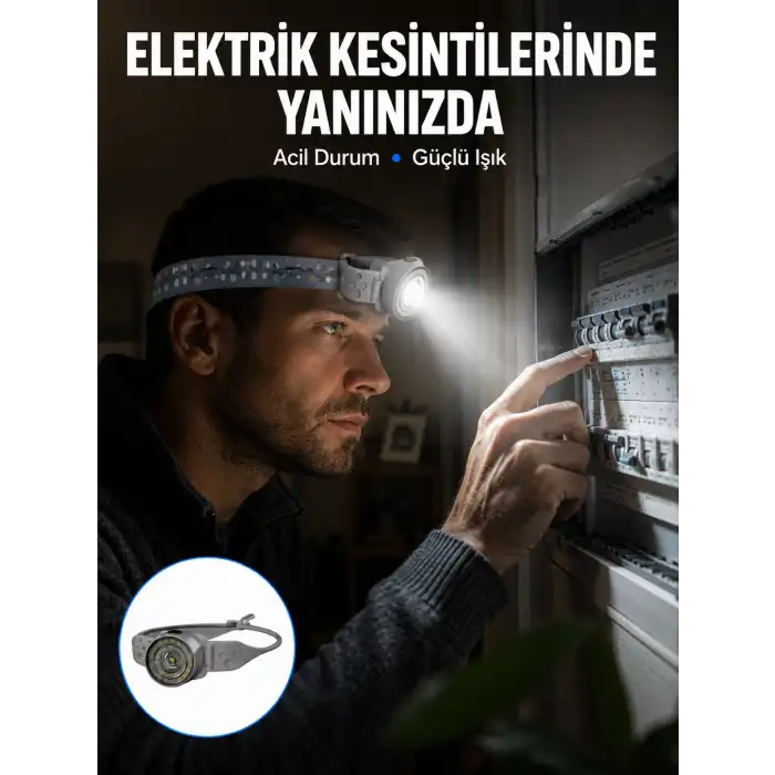 Şarj Edilebilir Kafa Feneri Kamp Tamir ve Outdoor Kullanımına Uygun