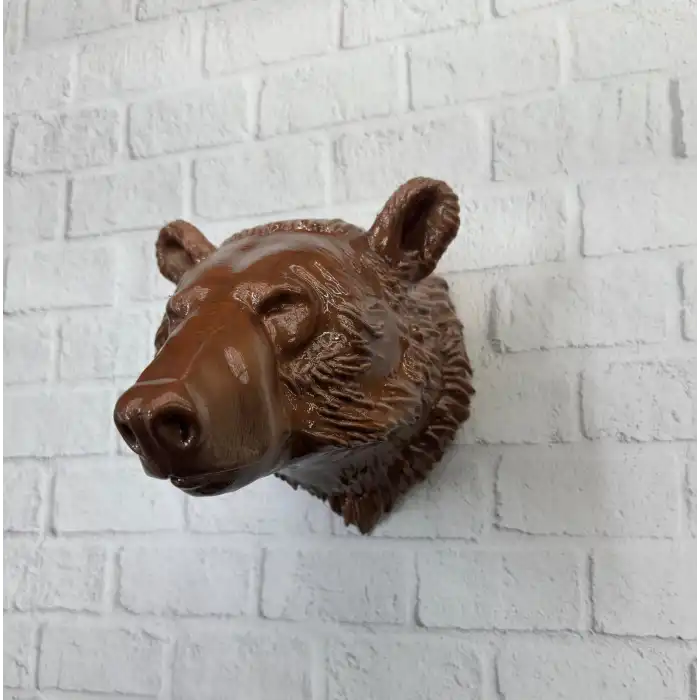 Ayı Başı Duvar Dekoru Modern Asılabilir Heykel 25x19 cm