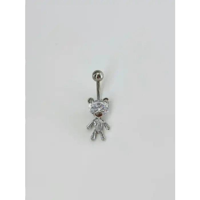 Ayıcık Detaylı Göbek Piercing