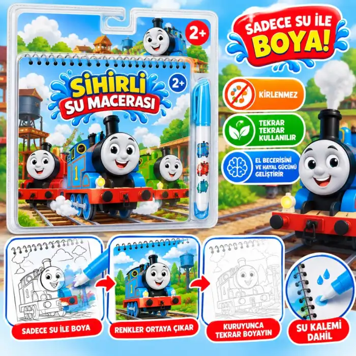 BK0014   SİHİRLİ BOYAMA KİTABI THOMAS