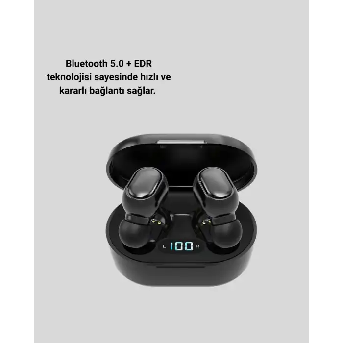 Bluetooth 5.0 Kulaklık – LED Ekranlı Şarj Kutusu