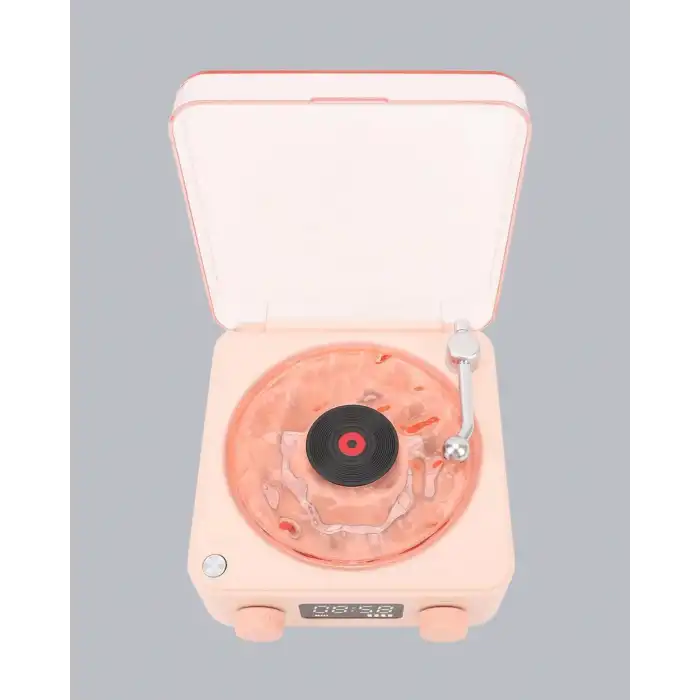 Bluetooth Hoparlörlü Gece Lambası Dijital Saatli Şeffaf Su Dalgası Işıklı Dekoratif