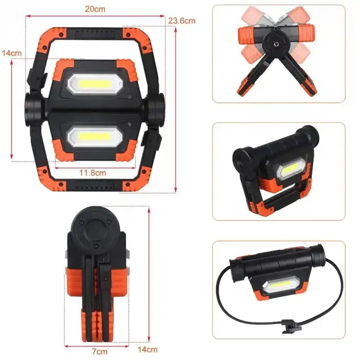 Bright Yd-858a  Cob Led Projektör Pilli El Feneri