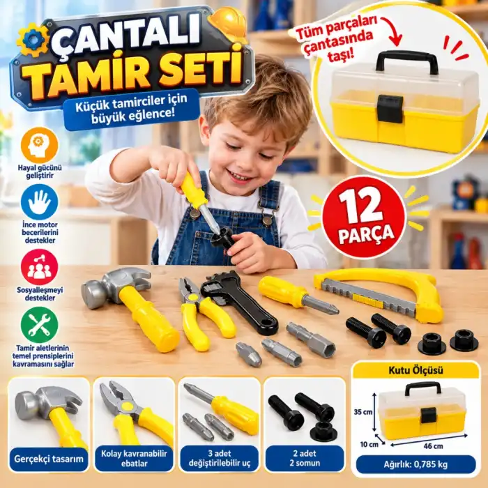 Çantalı Tamir Seti 12 Parça