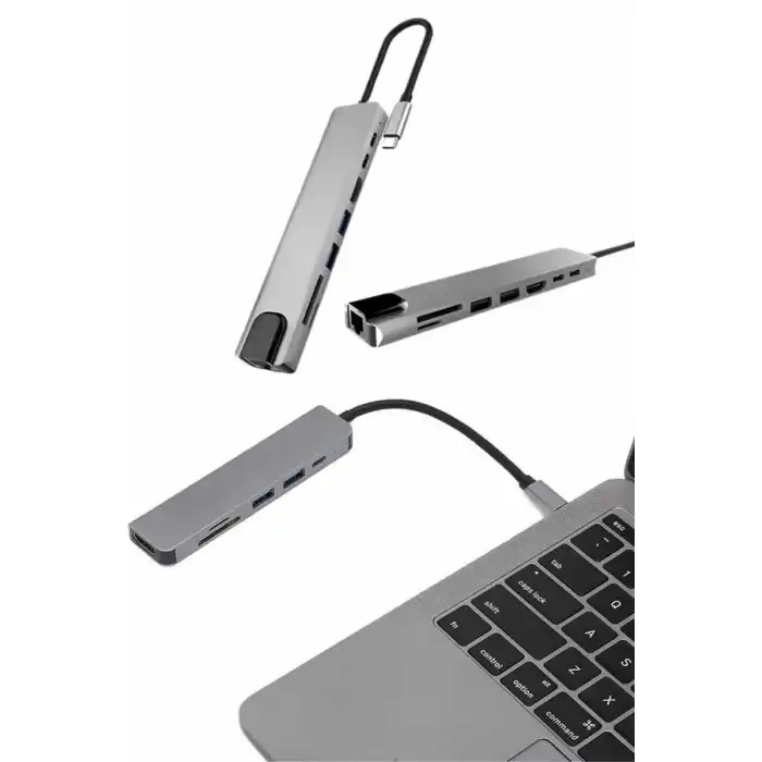 Çevirici Dönüştürücü Adaptör Macbook 3 In 1 Type-C To Hdmı USB 3.0