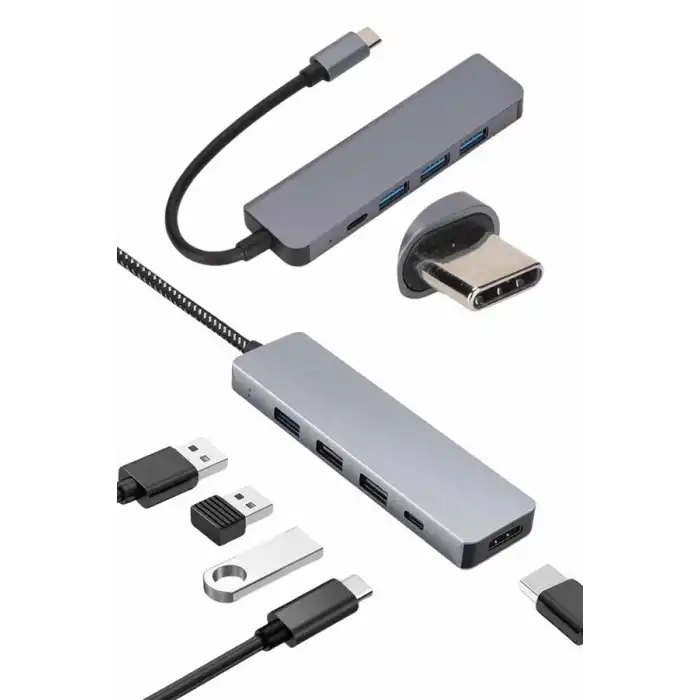 Çevirici Dönüştürücü Adaptör Macbook 3 In 1 Type-C To Hdmı USB 3.0