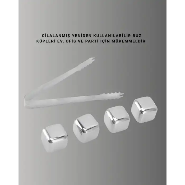 Çevre Dostu Metal Buz Küpü ve Kullanışlı Klips Seti