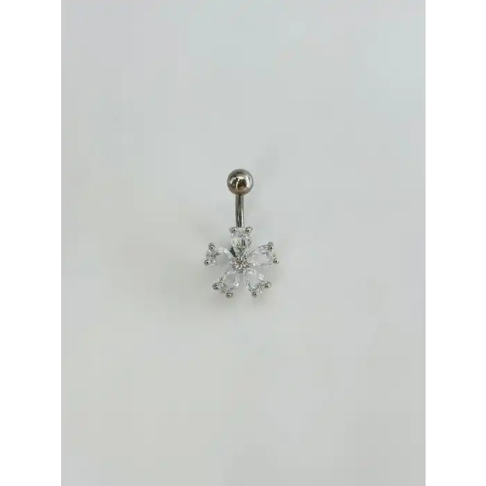 Çiçek Detaylı Göbek Piercing