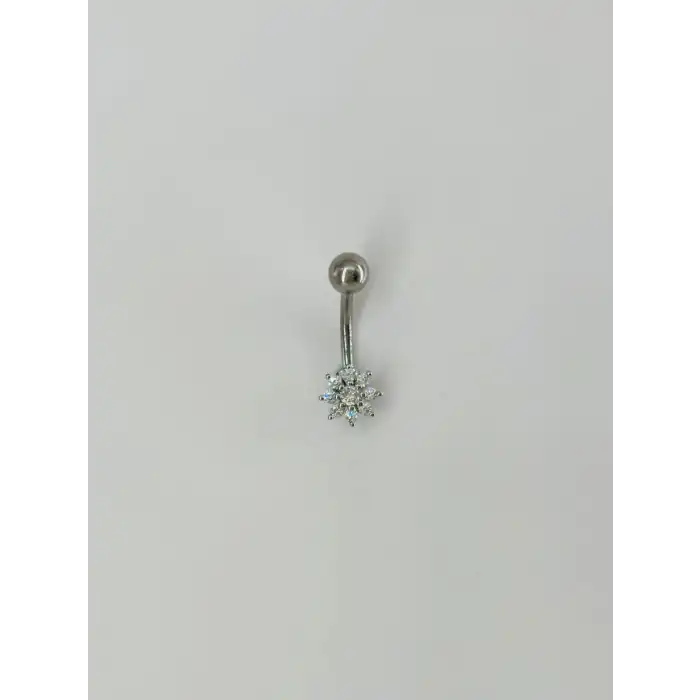 Çiçek Detaylı Göbek Piercing