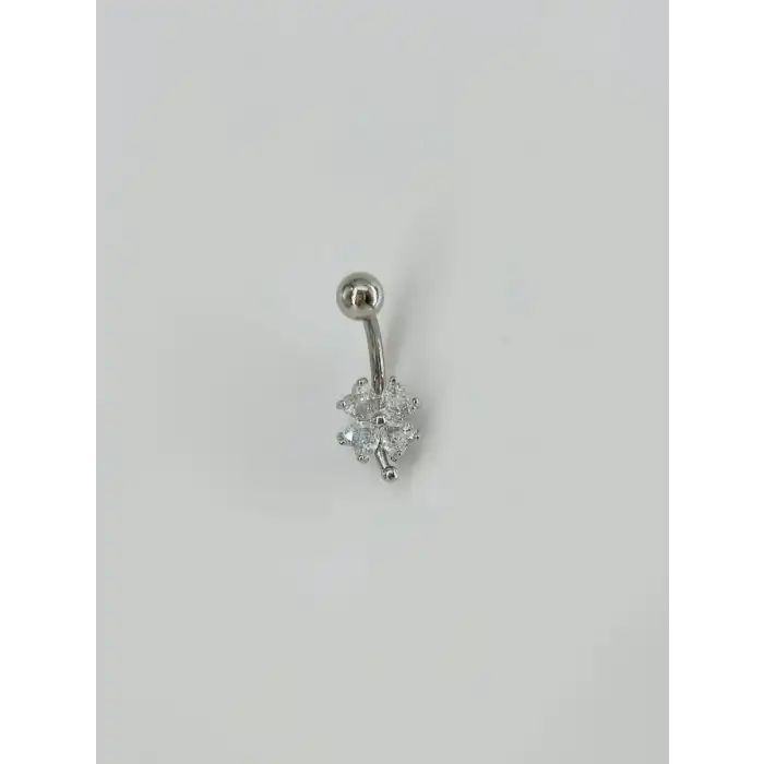 Çiçek Detaylı Göbek Piercing