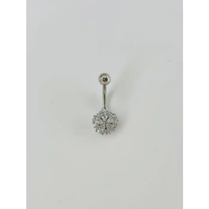 Çiçek Detaylı Göbek Piercing