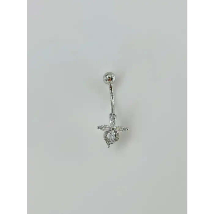 Çiçek Detaylı Göbek Piercing