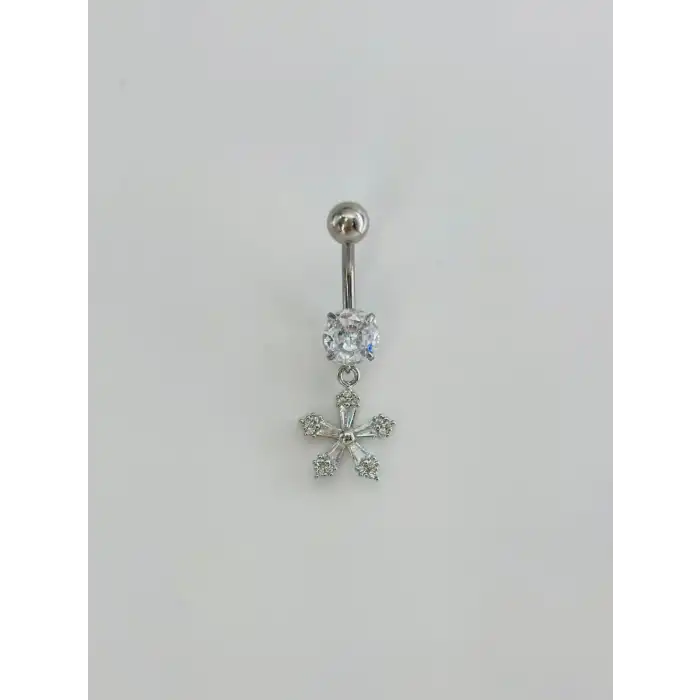 Çiçek Detaylı Göbek Piercing