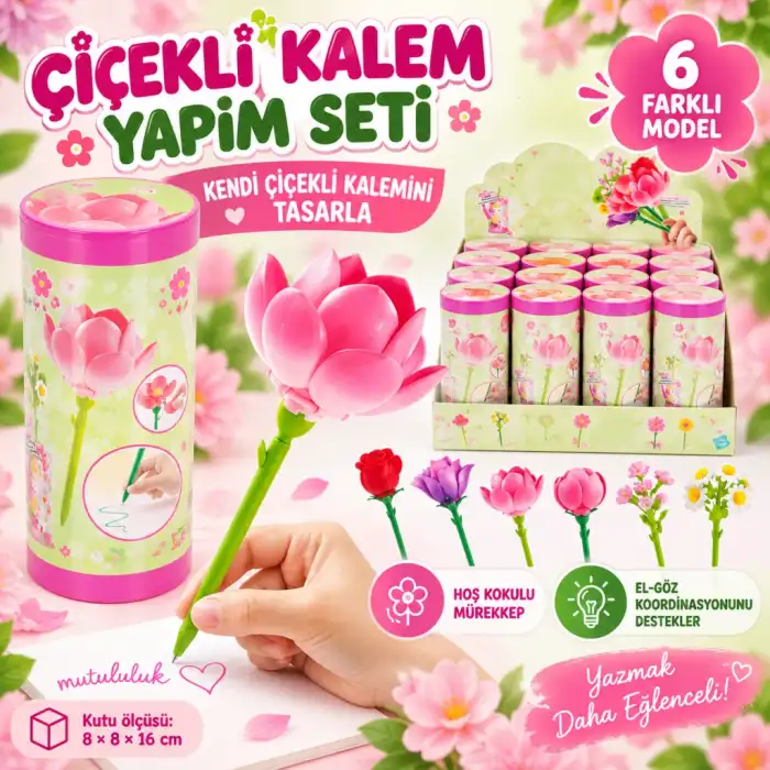 Çiçekli Kalem Yapım Seti