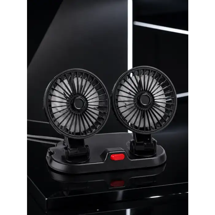 Çift Başlıklı Araç İçi USB Vantilatör Soğutucu Fan