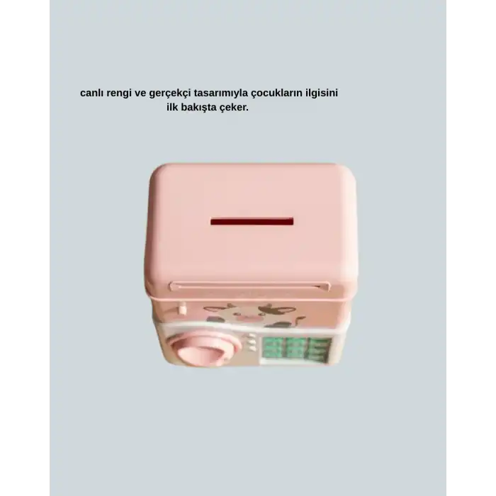 Çocuklar İçin Pembe ATM Görünümlü Elektronik Kumbara