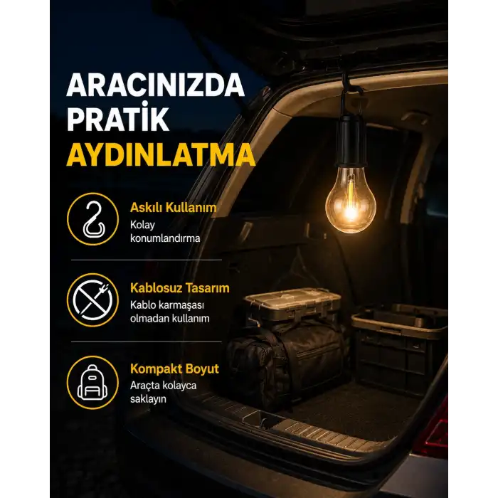 Çok Yönlü Asma Kancalı Kamp Işığı