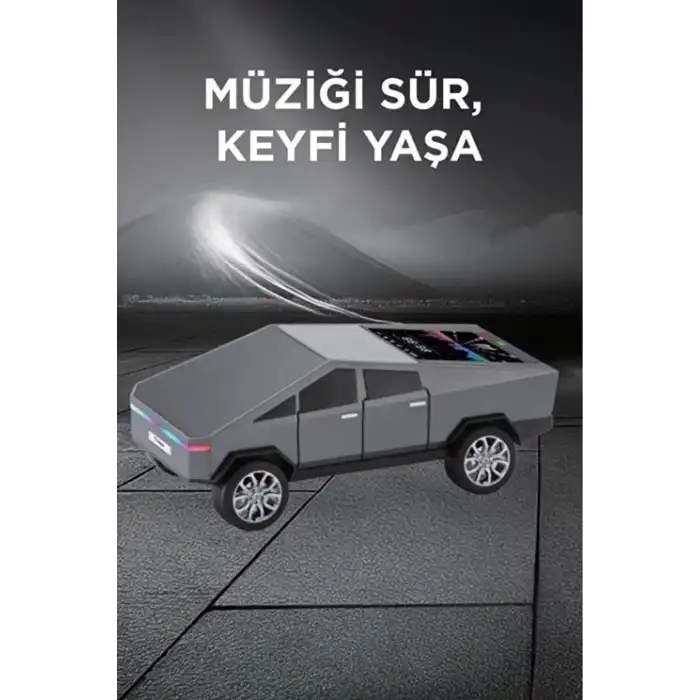 D68 Cyber Model Araba Tasarımlı Bluetooth Hoparlör 15w Güçlü Ses Rgb Led /tws/usb Gri