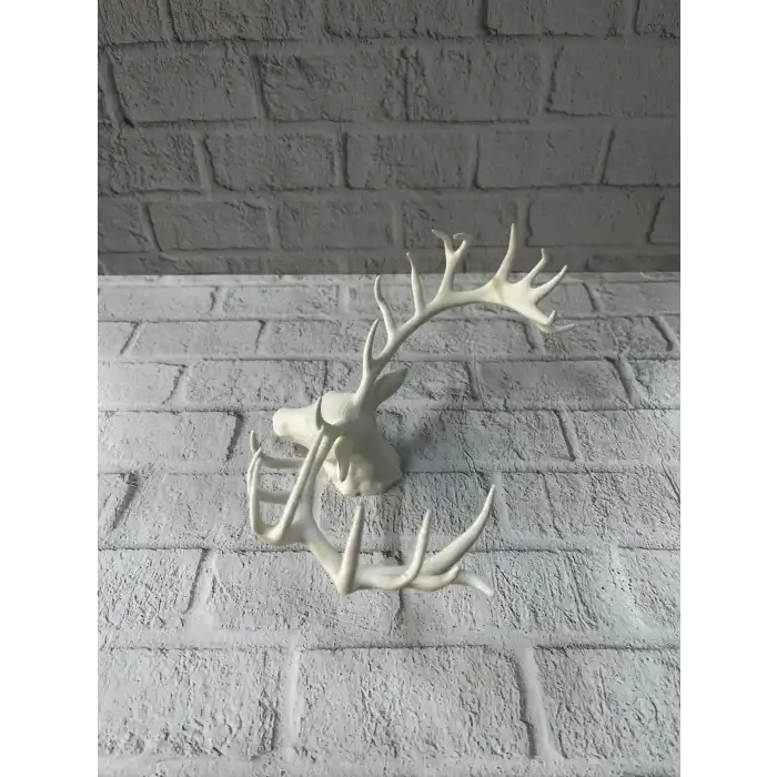Dekoratif Geyik Başı Heykel 25 cm Modern Minimal Tasarım
