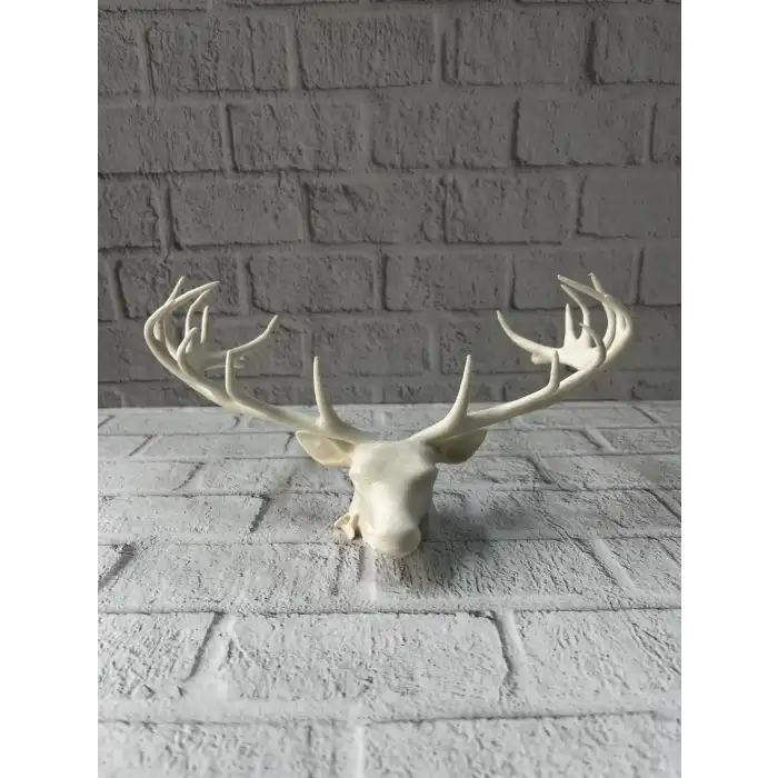 Dekoratif Geyik Başı Heykel 25 cm Modern Minimal Tasarım