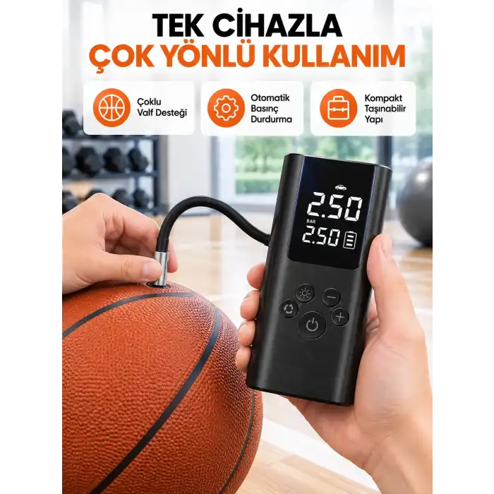 Dijital Lastik Pompası Çok Amaçlı Taşınabilir Kompresör