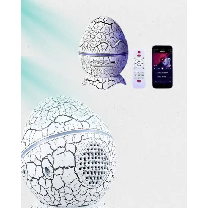 Dinozor Yumurtası Galaksi Projektör Gece Lambası 4ü 1 Arada – Bluetooth Hoparlörlü