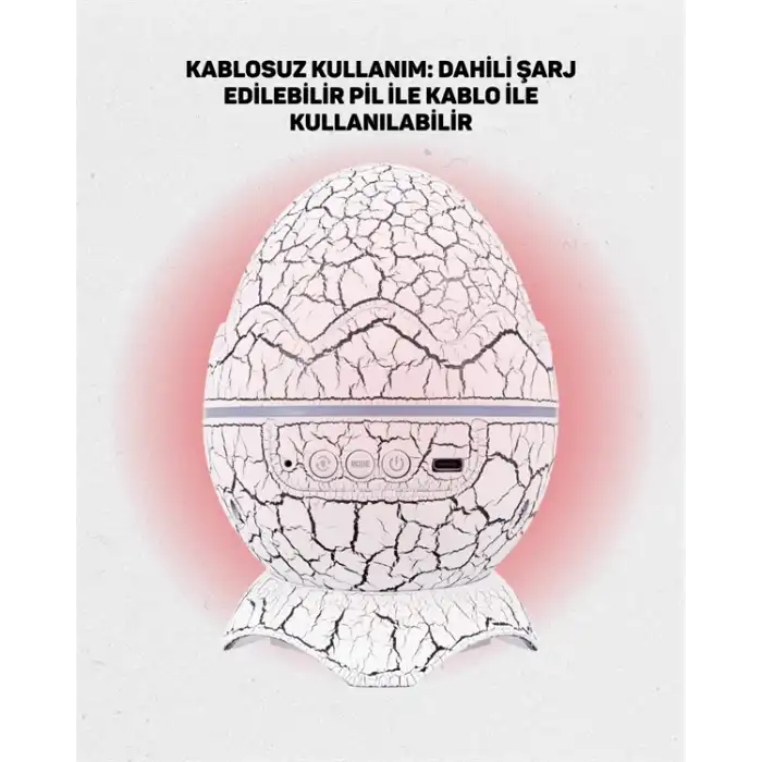 Dinozor Yumurtası Tasarımlı Projektörlü Gece Lambası