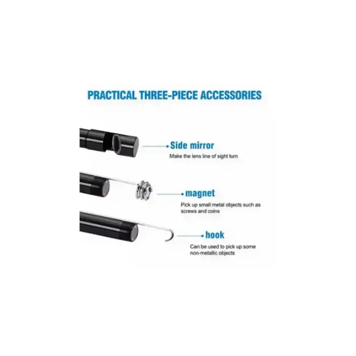 Endoskop Yılan Video Kamera Led’li 5 Metre 7 Mm Sert Kablo Yüksek Kaliteli Stereo