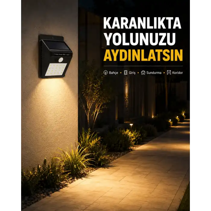 Enerji Tasarruflu ve Otomatik Sensörlü LED Güneş Işığı – Dış Mekan Uyumlu