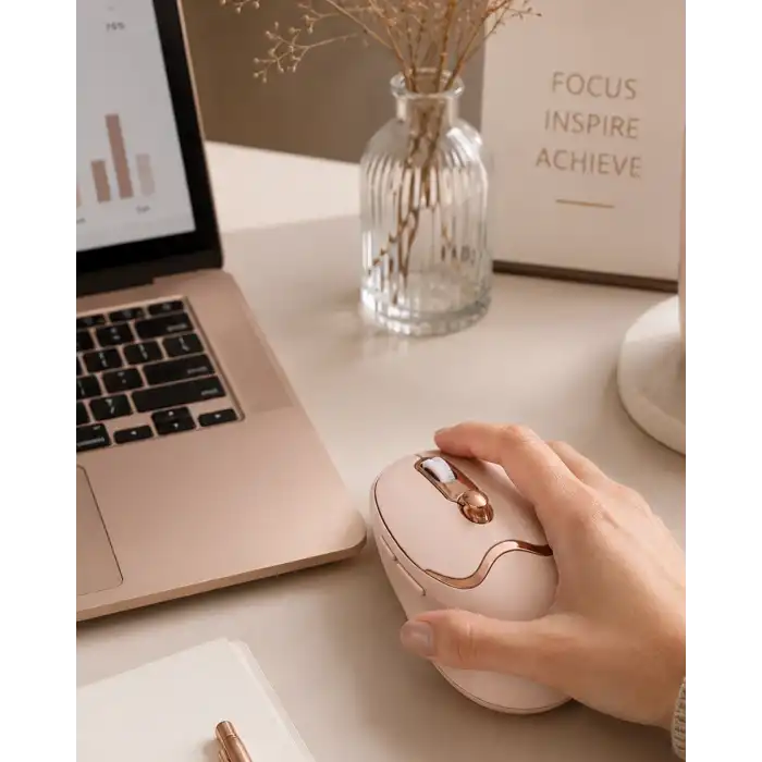 Ergonomik Tasarımlı Kablosuz Mouse Bluetooth ve USB Alıcılı