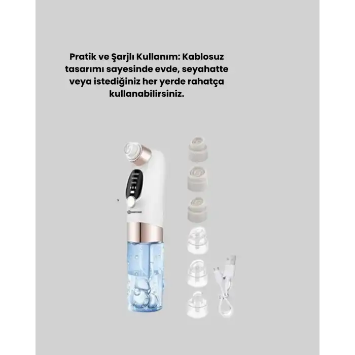 Evde Kolay Kullanım İçin Şarjlı Siyah Nokta Temizleme Aleti