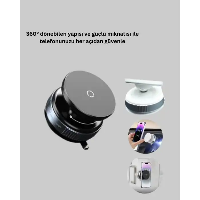 Evrensel Manyetik Araç Telefon Tutucu 360° Döner Başlık