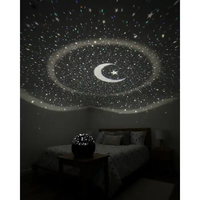 Fişli Yıldız Projektör Gece Lambası Müzikli