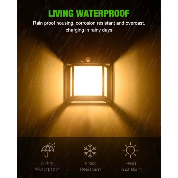 Fithome Or-228 Hareket Sensörlü Su Geçirmez Solar Bahçe Aydınlatma Duvar Lambası