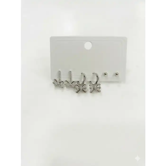 Fiyonk Detaylı Sallantılı Altılı Küpe