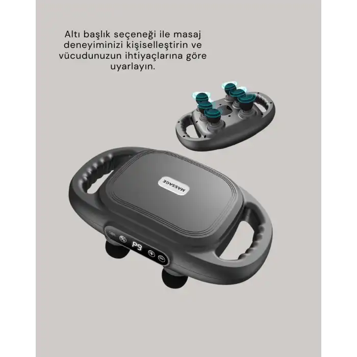 Fonksiyonlu Şarjlı Masaj Aleti 6 Başlık 2000 mAh Ergonomik Gövde