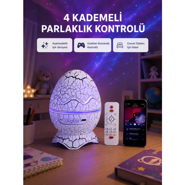 Galaksi Efektli Dinozor Yumurta Projektör – Yüksek Çözünürlüklü