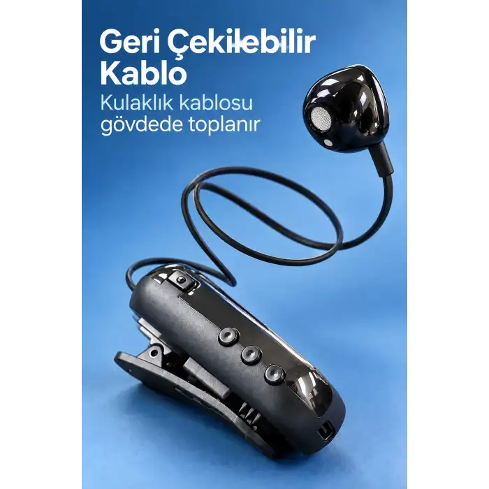 Geri Çekilebilir Kablolu Bluetooth Kulaklık