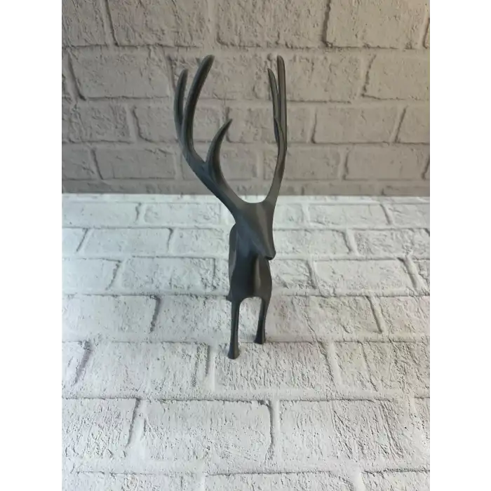 Geyik Figürü Gri Modern Salon ve Raf Dekoru