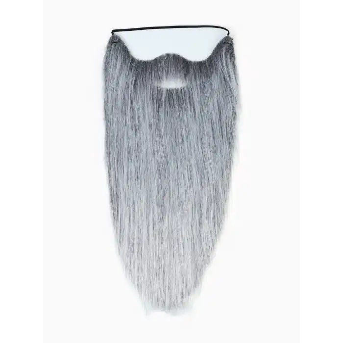 Gri Renk Lastikli Uzun Takma Sakal 40 Cm