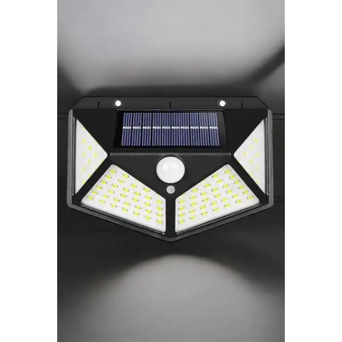 Güneş Enerjili Bahçe Aydınlatma Lambası Solar 100 Led Lamba