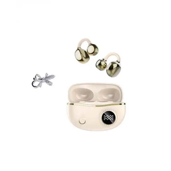 Handsfree Kablosuz Bluetooth Kulaklık Kristal Net Ses 2 Kurdele Küpe Hediyeli
