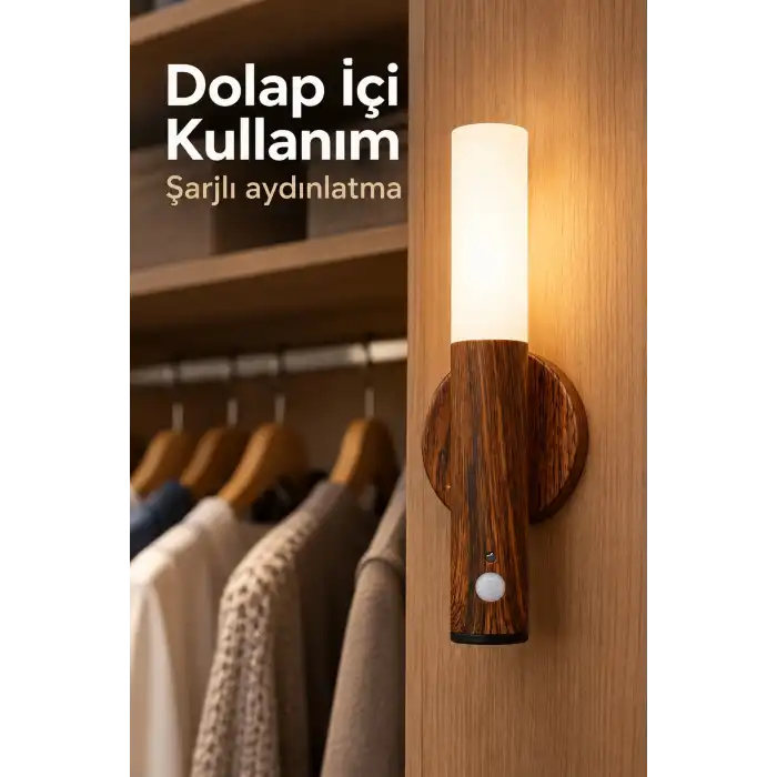 Hareket Sensörlü Kablosuz Gün Işığı Duvar Lambası