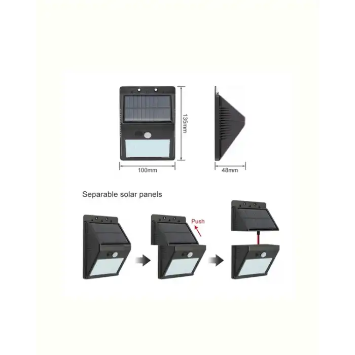 Hareket Sensörlü Solar Lamba | 120° Algılama Açısı, 3-4 Metre Mesafe, Suya Dayanıklı LED